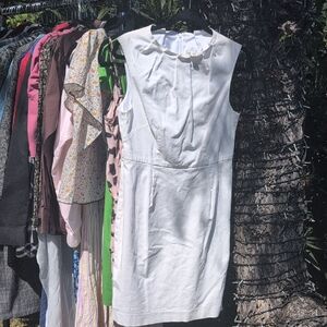 Banana Republic White Sleeveless Sheath Dress